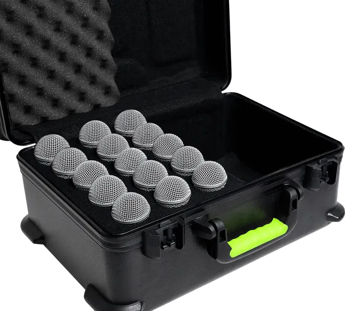 SBG Estuche de Transporte para 15 Micrófonos de Polietileno con Cierre TSA