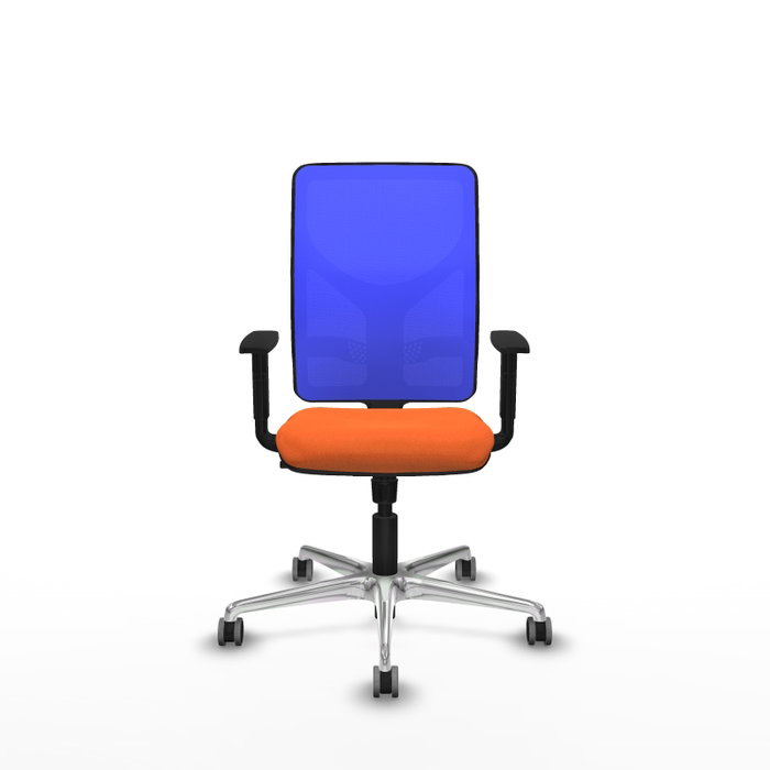 PIQUERAS Y CRESPO Silla de oficina Motilla con mecanismo Sincro, Tela Naranja y Malla Azul PIQUERAS Y CRESPO Silla de oficina Motilla con mecanismo Sincro, Tela Naranja y Malla Azul
