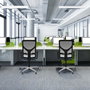PIQUERAS Y CRESPO Silla de oficina Motilla con mecanismo Sincro, Tela Naranja y Malla Azul