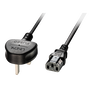 Lindy Cable de Alimentación 3m Enchufe Tipo G a IEC C13 Negro