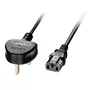 Lindy Cable de Alimentación 3m Enchufe Tipo G a IEC C13 Negro