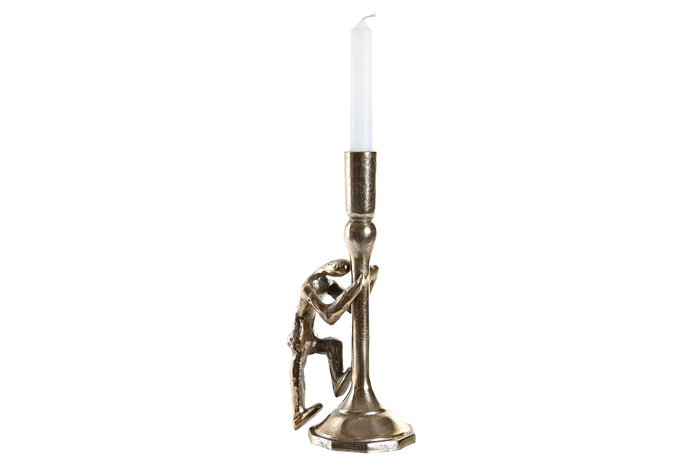 DKD Home Decor Candelabro Moderno Champan Negro Aluminio 10 x 27 x 12 cm (2 Unidades)