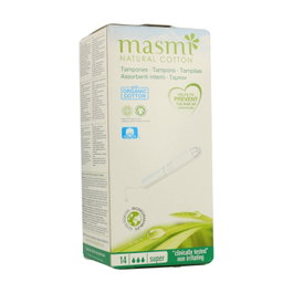 Masmi Natural Cotton Tampones con Aplicador Super 14uds Algodón Ecológico