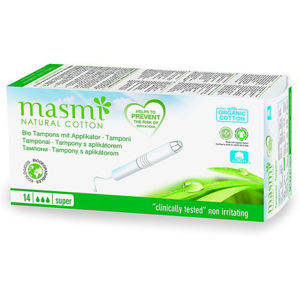 MASMI Tampones Super con Aplicador 14 uds. Natural Cotton MASMI Tampones Super con Aplicador 14 uds. Natural Cotton