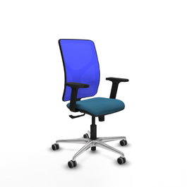 PIQUERAS Y CRESPO Silla de oficina Motilla con mecanismo Sincro, Verde petróleo y Azul
