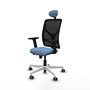 PIQUERAS Y CRESPO Silla de oficina Motilla con mecanismo Sincro/Traslack, Azul cielo y Negro