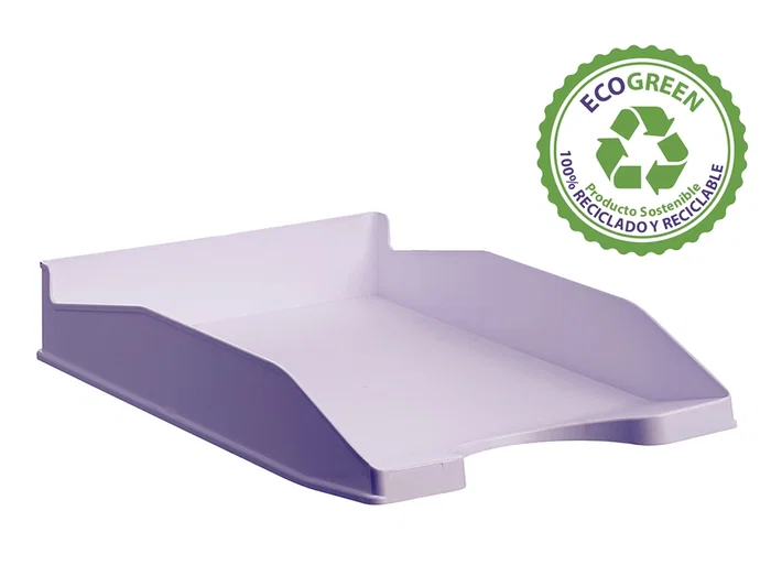 Archivo 2000 Bandeja Ecogreen Apilable 3 Posiciones DIN A4/Folio Malva Pastel 345x255x60 mm