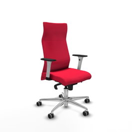 PIQUERAS Y CRESPO Sillón Albacete Rojo con Mecanismo Sincro y Base de Aluminio