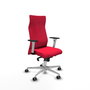 PIQUERAS Y CRESPO Sillón Albacete Rojo con Mecanismo Sincro y Base de Aluminio