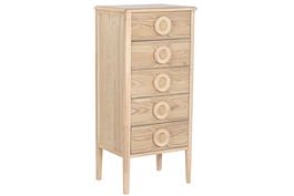 DKD Home Decor Chifonier Romantico Natural 5 Cajones 46x35x100 cm