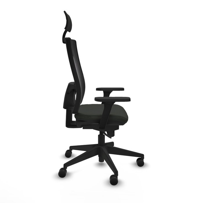 PIQUERAS Y CRESPO Silla de oficina Horna con mecanismo Sincro, Brazos 3D y Cabecero Fijo, Negro