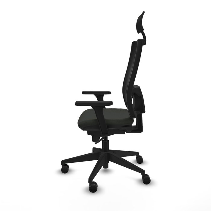 PIQUERAS Y CRESPO Silla de oficina Horna con mecanismo Sincro, Brazos 3D y Cabecero Fijo, Negro