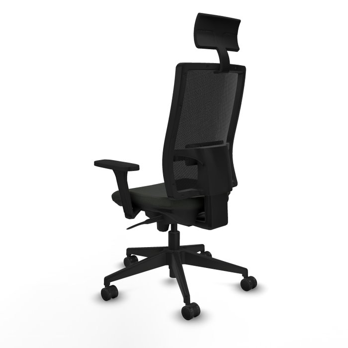 PIQUERAS Y CRESPO Silla de oficina Horna con mecanismo Sincro, Brazos 3D y Cabecero Fijo, Negro