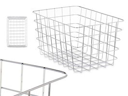 Kinvara Cesta Rectangular Metal Cromada Plata 38x21x26 cm (Set de 6)
