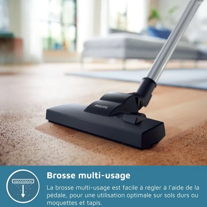 Philips Aspirador con Bolsa PowerGo Clase Energética AAA Filtro Antialérgenos Philips Aspirador con Bolsa PowerGo Clase Energética AAA Filtro Antialérgenos