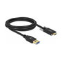 DeLOCK Cable USB 3.2 Gen 2 Tipo-A a USB-C con tornillos 2m Negro