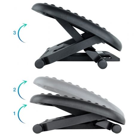 TooQ TQFR0603-B Reposapiés Ajustable e Inclinable, Negro, 460 x 340mm