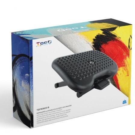 TooQ TQFR0603-B Reposapiés Ajustable e Inclinable, Negro, 460 x 340mm