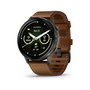 Garmin Venu 4 Reloj Inteligente 45 mm Negro Marrón, Pantalla AMOLED Táctil 1.4", GPS, 8 GB, Batería 12 Días, Cuero, Resistencia al Agua 5 ATM