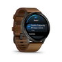 Garmin Venu 4 Reloj Inteligente 45 mm Negro Marrón, Pantalla AMOLED Táctil 1.4", GPS, 8 GB, Batería 12 Días, Cuero, Resistencia al Agua 5 ATM