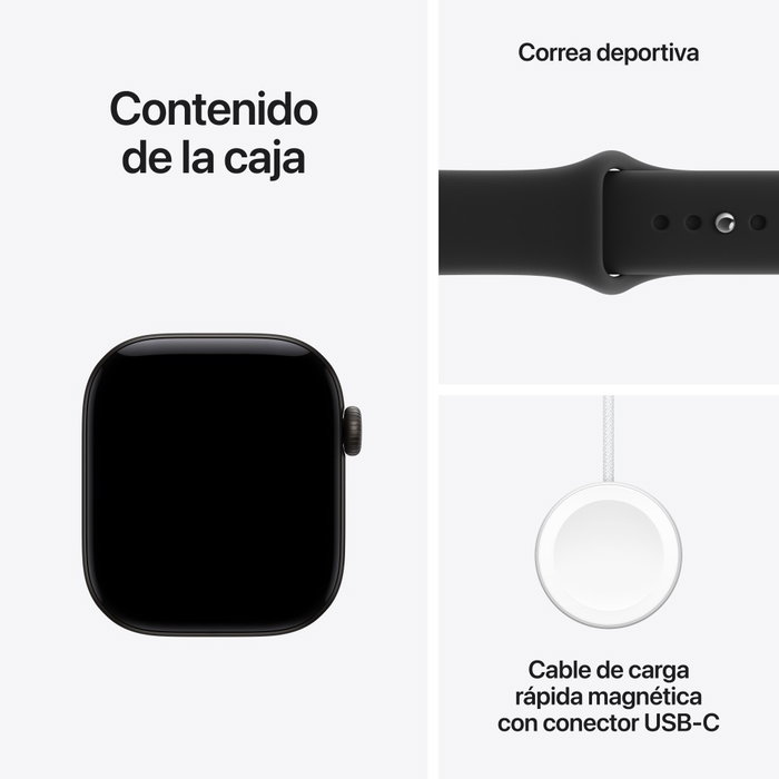 Apple Watch Series 12 GPS + Cellular 42mm Negro con Correa Deportiva Negra S/M Apple Watch Series 12 GPS + Cellular 42mm Negro con Correa Deportiva Negra S/M
