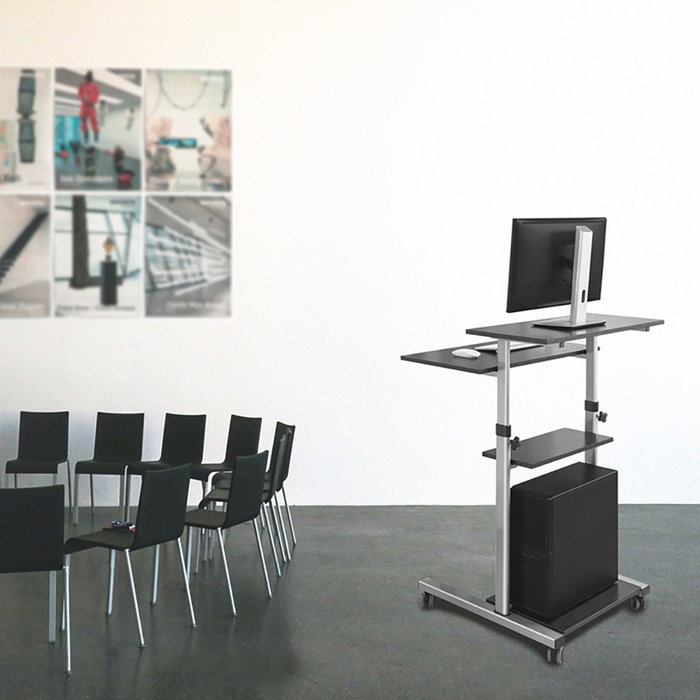 LogiLink Carrito estación de trabajo móvil, 70 x 40 x 82-126 cm