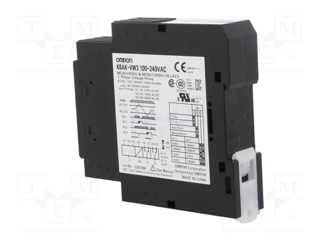 OMRON K8AK-VW3 Relé de monitorización de tensión 100-240V AC OMRON K8AK-VW3 Relé de monitorización de tensión 100-240V AC