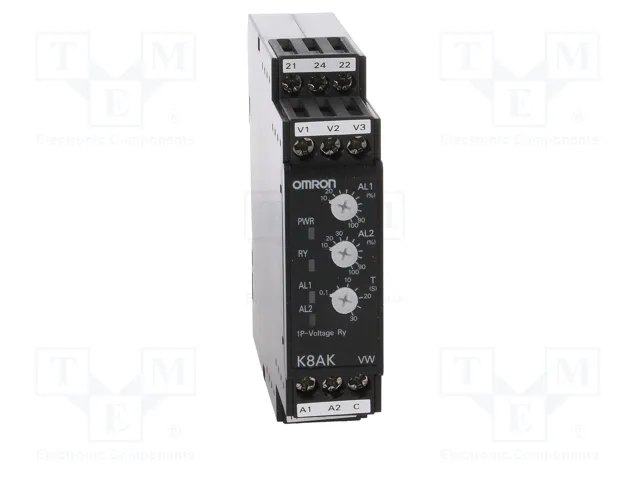 OMRON K8AK-VW3 Relé de monitorización de tensión 100-240V AC OMRON K8AK-VW3 Relé de monitorización de tensión 100-240V AC