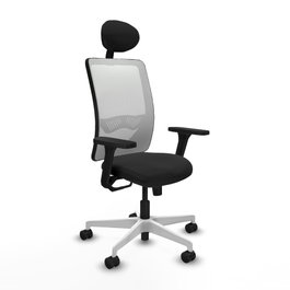 PIQUERAS Y CRESPO Silla de oficina Zulema con mecanismo Sincro, Blanco y Negro
