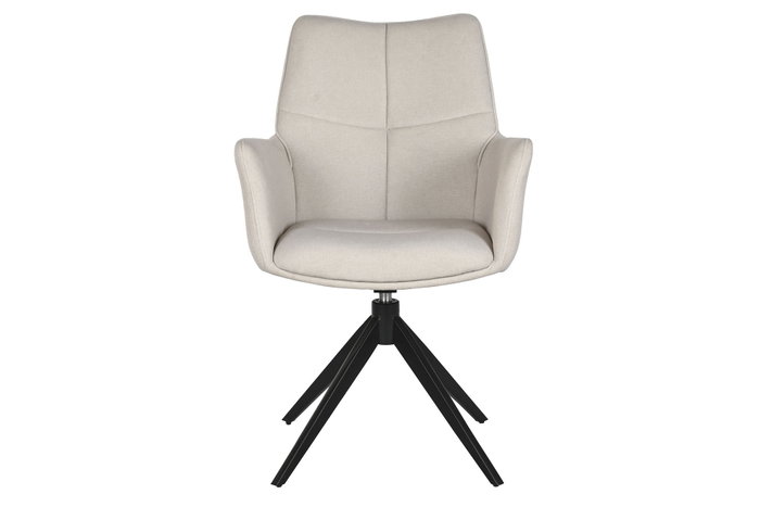 DKD Home Decor Silla de Metal y Poliéster Beige