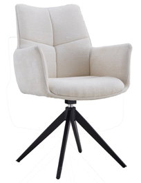 DKD Home Decor Silla de Metal y Poliéster Beige