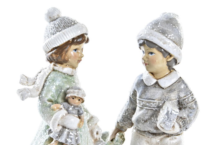 DKD Home Decor Figura Navidad Moderna Gris Verde Resina 8 x 12 x 12 cm