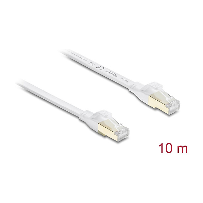 DeLOCK Cable Ethernet Plano Cat.8.1 U/FTP 10 m Blanco DeLOCK Cable Ethernet Plano Cat.8.1 U/FTP 10 m Blanco