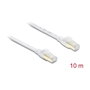 DeLOCK Cable de red plano RJ45 Cat.8.1 U/FTP 10 m Blanco
