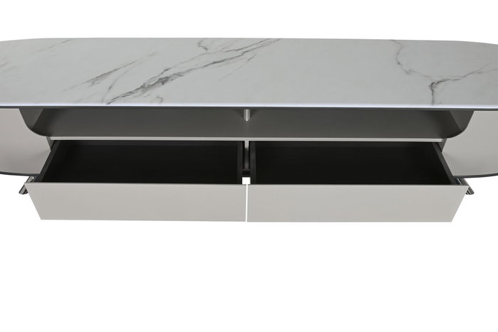 DKD Home Decor Mueble TV Moderno Minim Modern Beige Blanco 42 x 41.5 x 220 cm