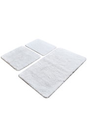 Mijölnir Juego de Alfombras de Baño Acrílicas White Antibacterianas Antideslizantes Lavables a Máquina 40x60cm 50x60cm 60x100cm