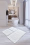 Mijölnir Juego de Alfombras de Baño Acrílicas White Antibacterianas Antideslizantes Lavables a Máquina 40x60cm 50x60cm 60x100cm