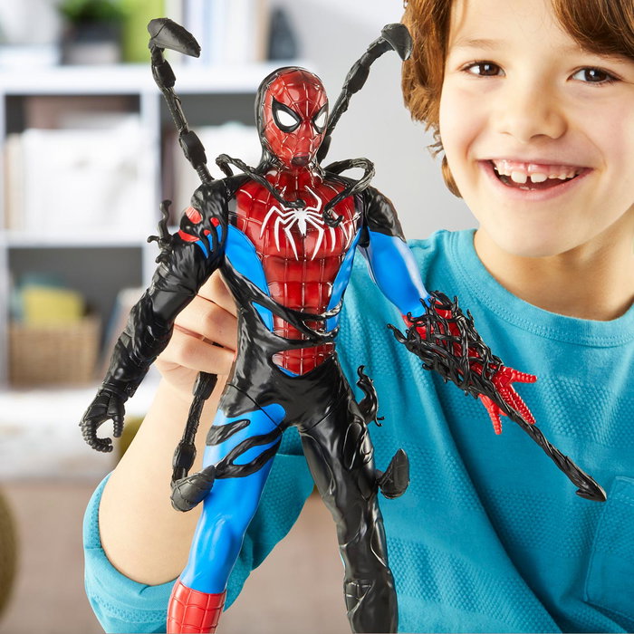 Hasbro G0728 Figura Spider-Man Venomizado Transformación Líquida Marvel de 27cm - Inglés, Francés, Alemán, Italiano, Portugués, Español