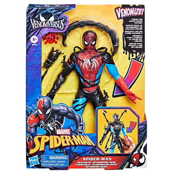 Hasbro G0728 Figura Spider-Man Venomizado Transformación Líquida Marvel de 27cm - Inglés, Francés, Alemán, Italiano, Portugués, Español