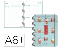 Liderpapel Agenda Escolar 2026-2027 Colección Fantasy F, Día Página A6+, Espiral, Interior Bilingüe, Tapa Dura, Incluye Pegatinas, Papel FSC 80g