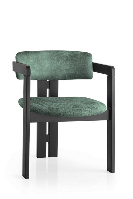Hanah Home Silla CO - 023, de Madera, Color Negro y Verde, 76x58x49 cm, Capacidad 185 kg