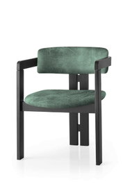 Hanah Home Silla CO - 023, de Madera, Color Negro y Verde, 76x58x49 cm, Capacidad 185 kg