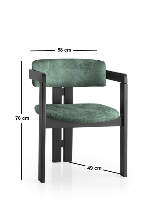 Hanah Home Silla CO - 023, de Madera, Color Negro y Verde, 76x58x49 cm, Capacidad 185 kg