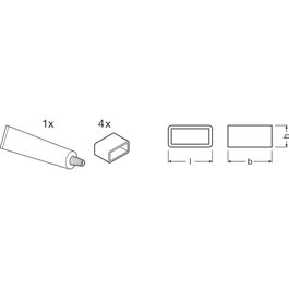 Ledvance LVE-4058075451261 Conectores para Tiras LED RGBW Pack 4 - SIL-SEAL
