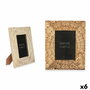 Marco de Fotos Gift Decor Blanco Marrón Madera de mango Buda (6 Unidades)