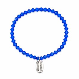 Bobroff Pulsera de Plata de Ley con Cristales Swarovski Azul BRCLT-BL