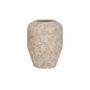 DKD Home Decor Jarrón de Metal Envejecido Blanco y Marrón 23,5x23,5x30 cm