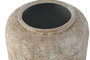 DKD Home Decor Jarrón de Metal Envejecido Blanco y Marrón 23,5x23,5x30 cm