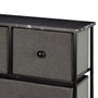 Max Home Cómoda 9 Cajones 100x30x100 cm Gris/Negro Acero Papel MDF Tela