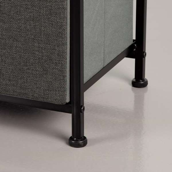 Max Home Cómoda 9 Cajones 100x30x100 cm Gris/Negro Acero Papel MDF Tela